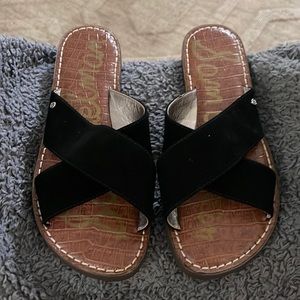 NWOT. Sam Edelman Black Slide On Sandals. Size 8. Never Worn.